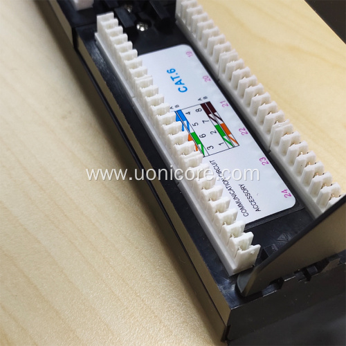 1U 24 ports patch panel with cable management